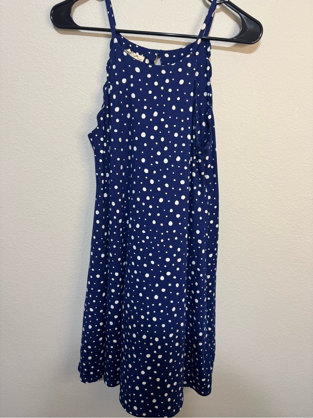 Polka Dot Navy Sleeveless Sundress